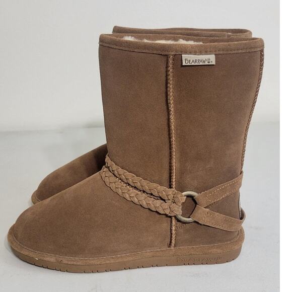 Bearpaw Boots Womens 10 Brown Suede Warm Winter Casual Mid-Calf Boots NWOT - Picture 2 of 12